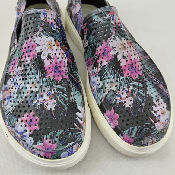 Crocs Shoes Women's 9 Black Floral 204623 Citilane Roka Slip On Perforated - Picture 16 of 16